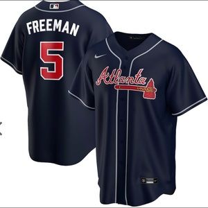 Atlanta Braves Freddie Freeman Jersey. Navy  Youth Small. NWT